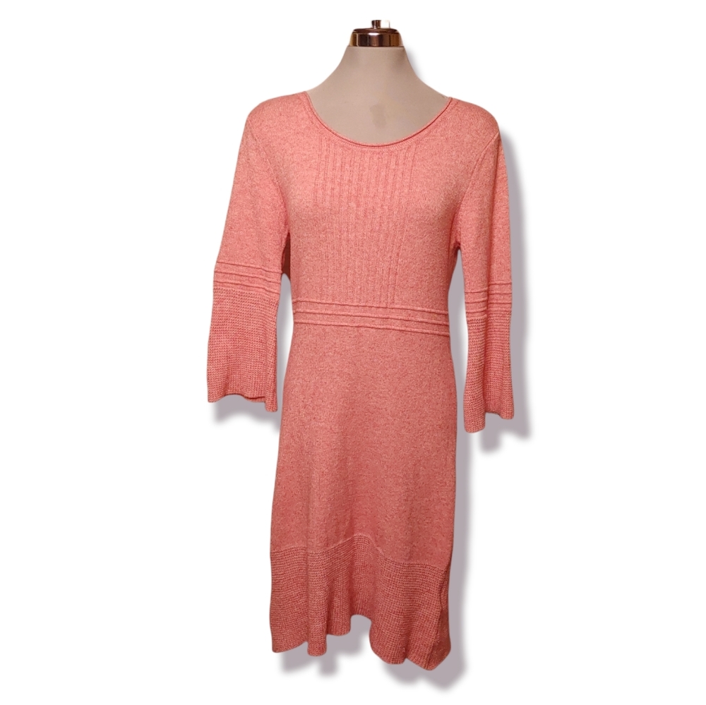 Cream knit pink sweater dress size M